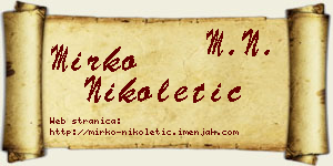 Mirko Nikoletić vizit kartica